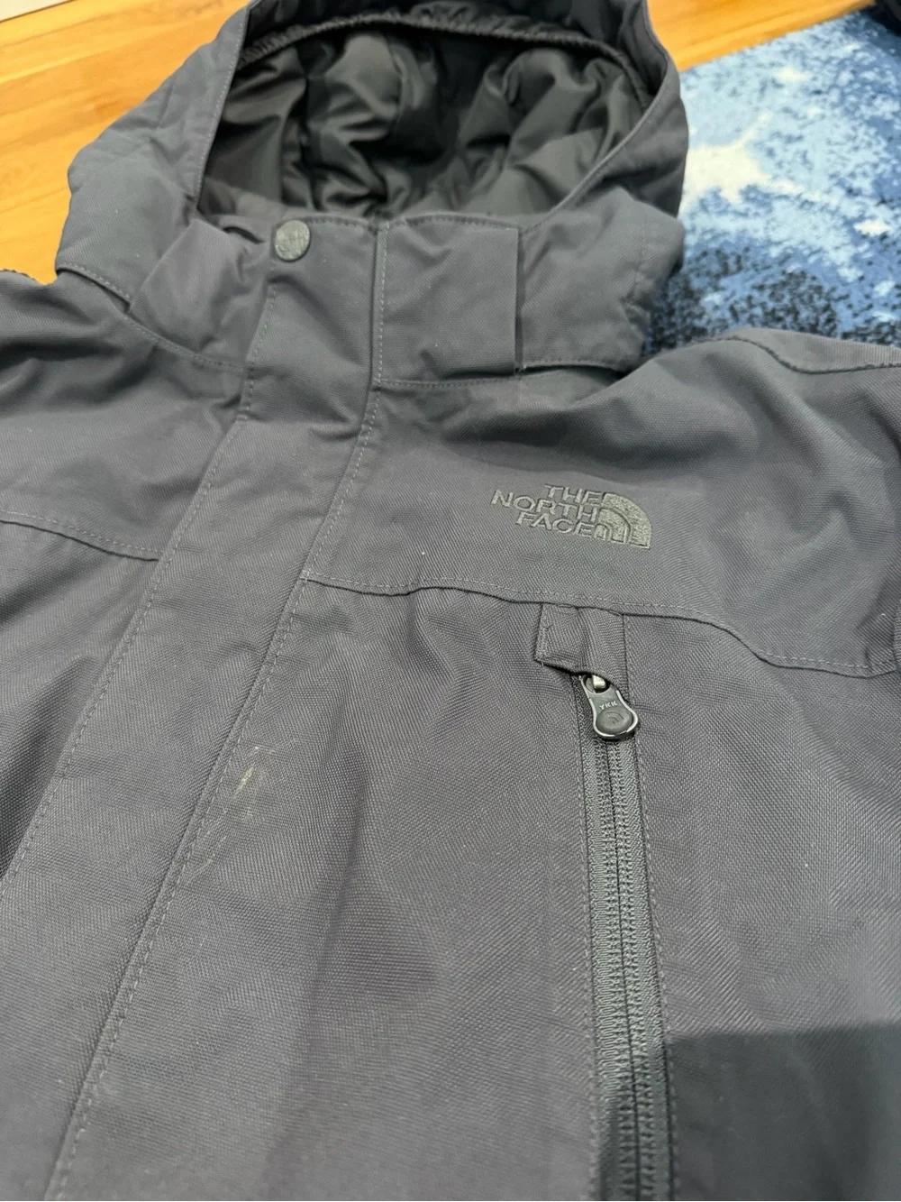 The North Face Men's Dark Gray Hooded Winter Jacket